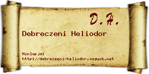 Debreczeni Heliodor névjegykártya